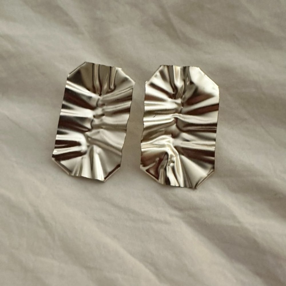 Free People Silver Foil Stud Earrings - Picture 2 of 4